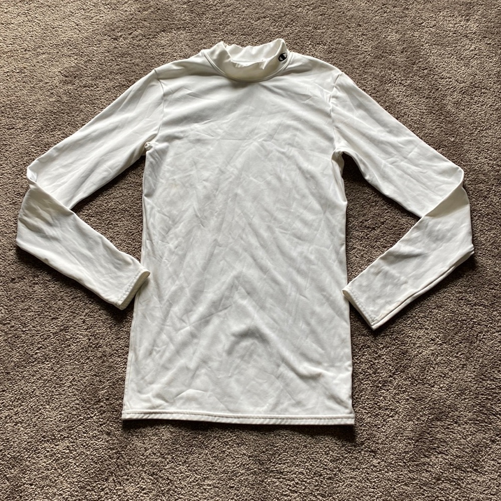 Champion White Mock Neck Thermal Top SIZE XL Cold Weather Base Layer Long Sleeve